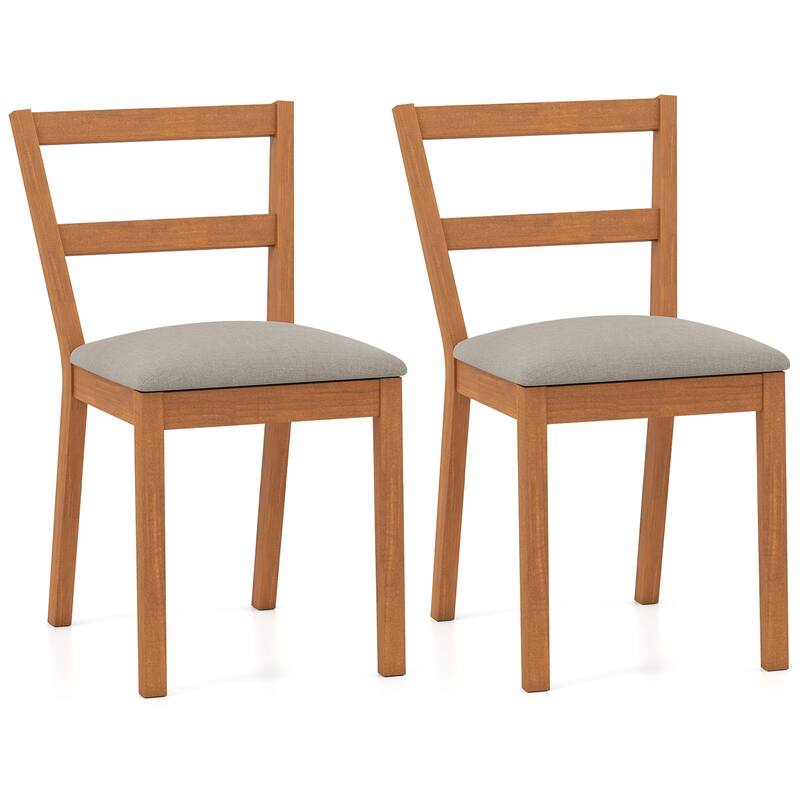 Set of 2 Upholstered Dining Chairs with Soft Sponge Seat and Sturdy Rubber Wood Frame - 18.5" x 22" x 31.5"