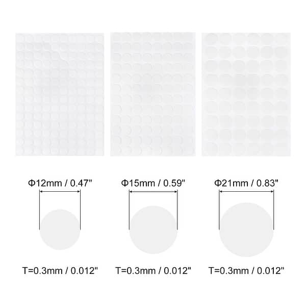 12mm/15mm/21mm Dia PVC Adhesive Screw Hole Cover Stickers 6 Sheet