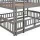 preview thumbnail 26 of 42, Full Over Full Wooden Bunk Bed,Low Bunk Bed with Built-In Ladders and Slides