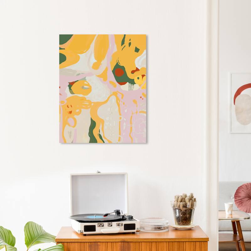 Wynwood Studio Canvas Abstract Wild Dunes Yellow and Mustard Modern & Contemporary Wall Art Canvas Print - 24 x 20