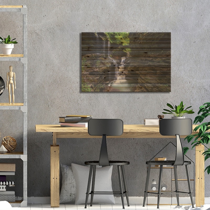 Rainbow Falls, Watkins Glen Print On Wood by Jon Bilous - Multi-Color