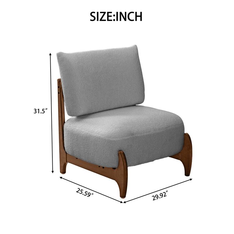 Anmytek Modern Minimalist Solid Wood Leisure Chair Soft Padded Seat Back for Living Room Bedroom