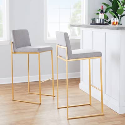 Silver Orchid Forrest High Back Bar Stool - Set of 2