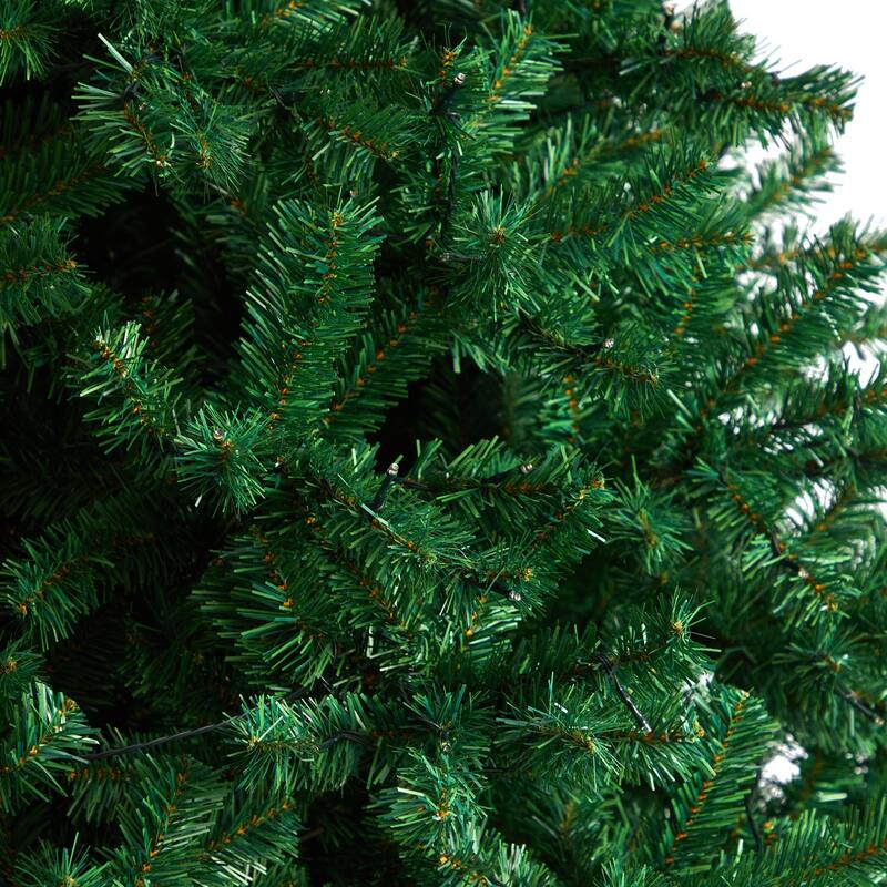 9ft. Slim Artificial Christmas Tree with 650 Clear LED Lights and 1860 Branches - Tall Elegant Holiday X-Mas Centerpiece