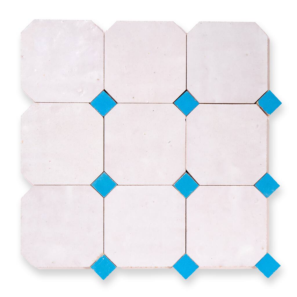 Contemporary Zellige Panels, 12" X 12" X 1/2", White-Skylight Accents
