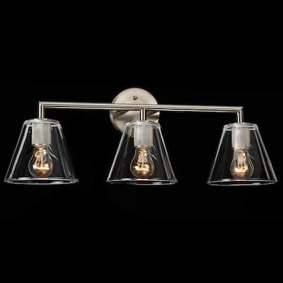 3-light Vanity Light with Clear Glass Shade