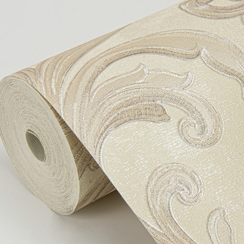 Sirpi Noemi Taupe Acanthus Wallpaper - 20.5 x 396 x 0.025