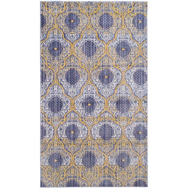 SAFAVIEH Valencia Ranheid Distressed Vintage Boho Oriental Polyester Rug - 4' x 6' - Lavander/Gold