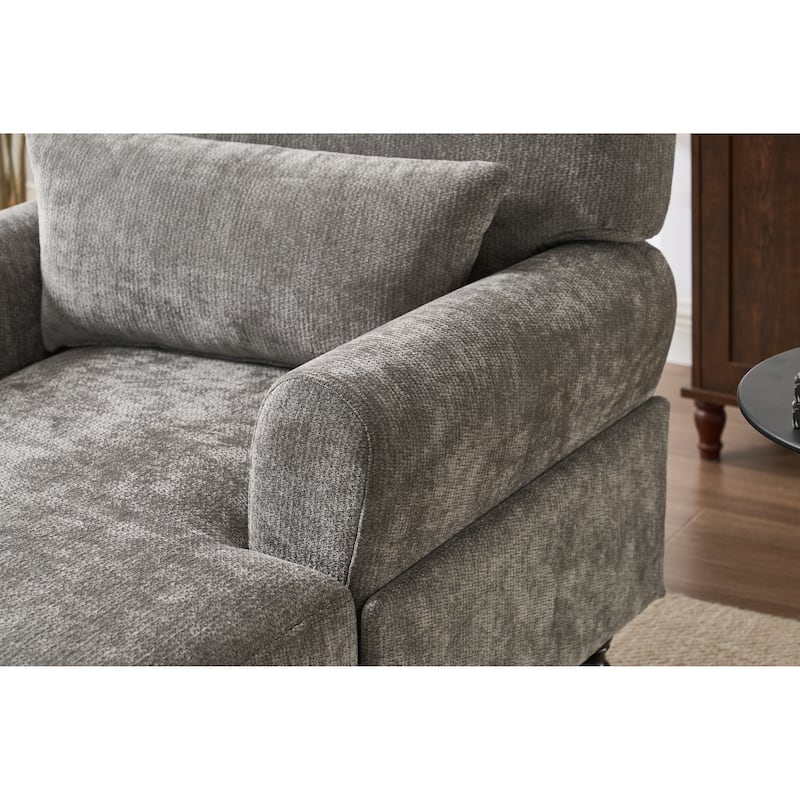 GDFStudio - Marcelline Chaise Lounge Recliner with Solid Wood Frame and Cushion