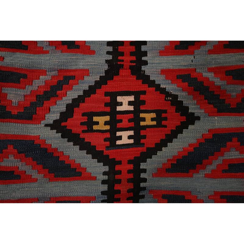 Vegetable Dye Shirvan Antique Area Rug Hand-Woven Wool Carpet - 5'6" x 11'5"