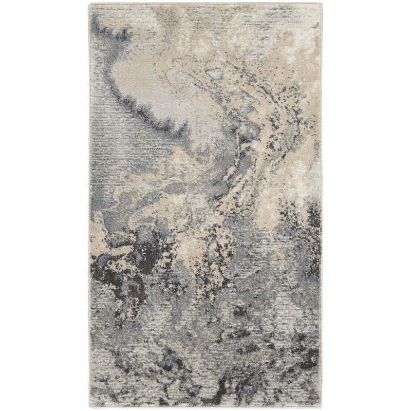 Cadow Power Loomed Abstract Modern Stain Resistant Area Rug By HomeRoots - 45' X '26' X '0.5