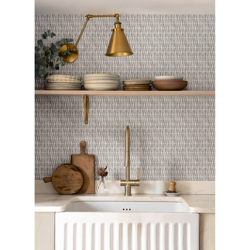 Chesapeake Nabi Charcoal Geometric Wallpaper