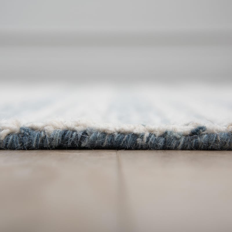 Alora Decor Lofton Geometric Stripe Textured Modern Wool Rug