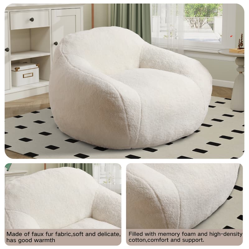 Teddy Bean Bag Chairs,Lazy Sofa Bean Bag Chairs with Armrest