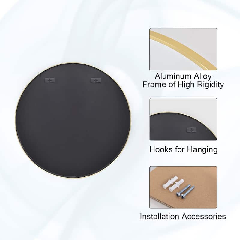 Round Wall Mirror Bathroom Metal Frame Vanity Mirror