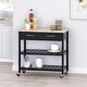preview thumbnail 1 of 20, Neffs Indoor Kitchen Cart with Wheels by Christopher Knight Home Black + Natural