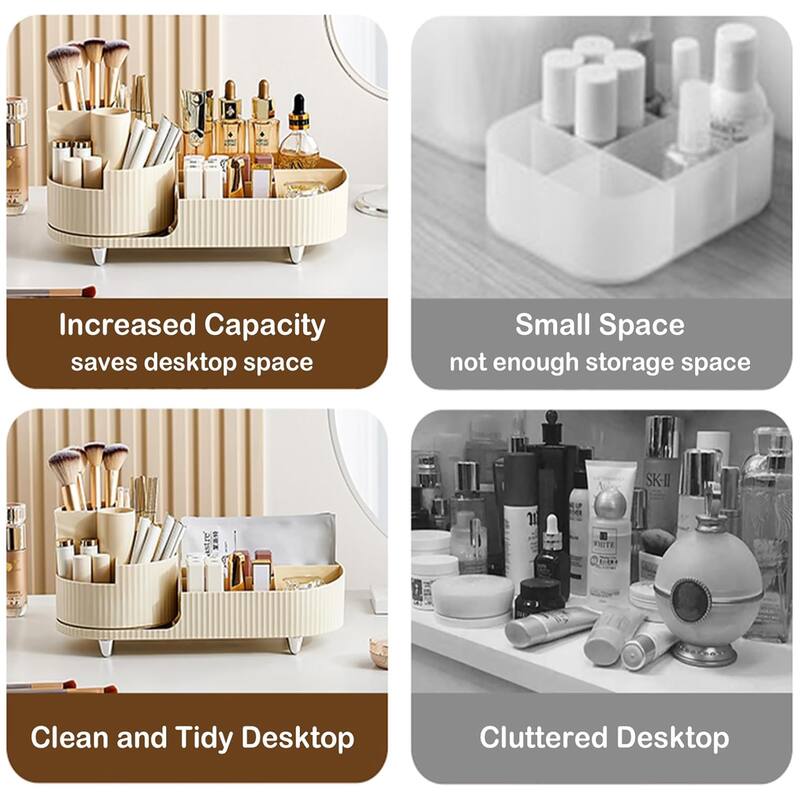 Rotating Makeup Organizer, Cosmetic Storage Display Case