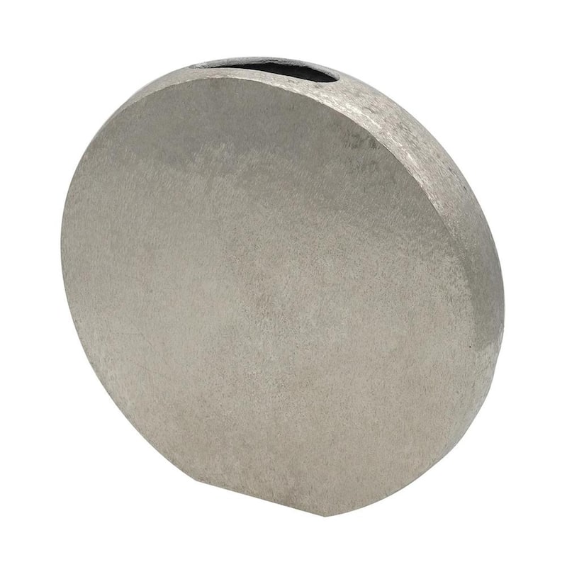 15" Silver Aluminum Round Disc Table Vase - 15.00