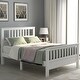 preview thumbnail 1 of 15, Wood Platform Bed with Headboard and Footboard White - Full