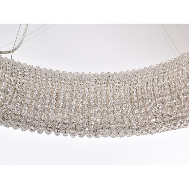 Krista Glam Champagne Gold Crystal Chandelier - 2 Size Options (16-Light/24-Light), Dimmable G9 Fixture with Adjustable Wire