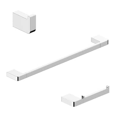 WS Bath Collections Cube 3 Piece Bathroom Package with Towel Bar, Robe