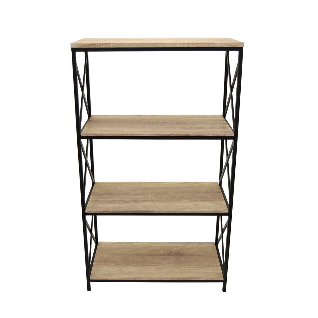Plutus Brands Metal/wood Plant Stand in Brown Metal