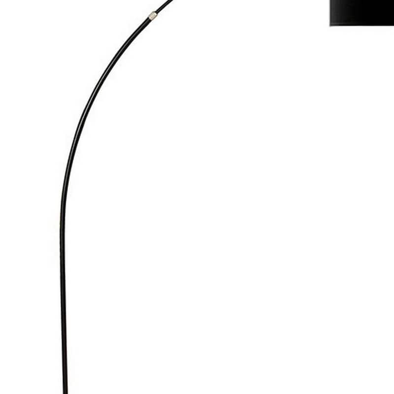 Floor Lamp with Arched Extendable Neck and Marble Base, Black