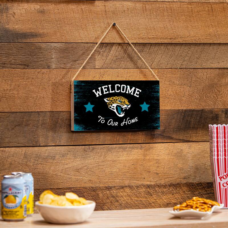 Jacksonville Jaguars Wooden Door Decor Wall Sign - Multi-Color - 6 x 11