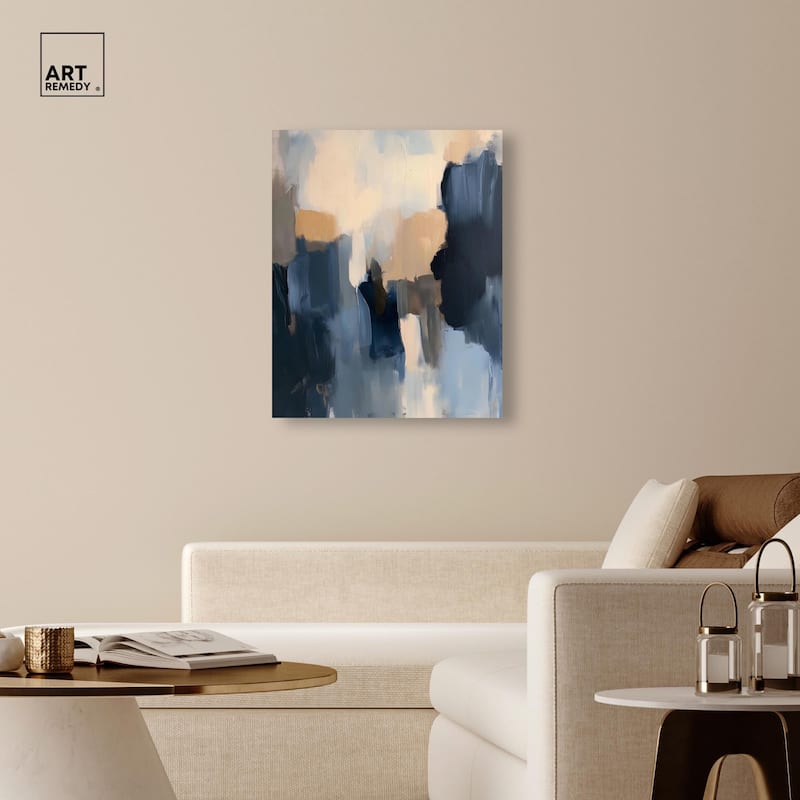 Navy Beige I Canvas by Art Remedy, Gallery Wrapped
