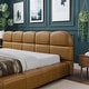 preview thumbnail 2 of 9, Luxurious Leather Queen/King Size Platform Bed