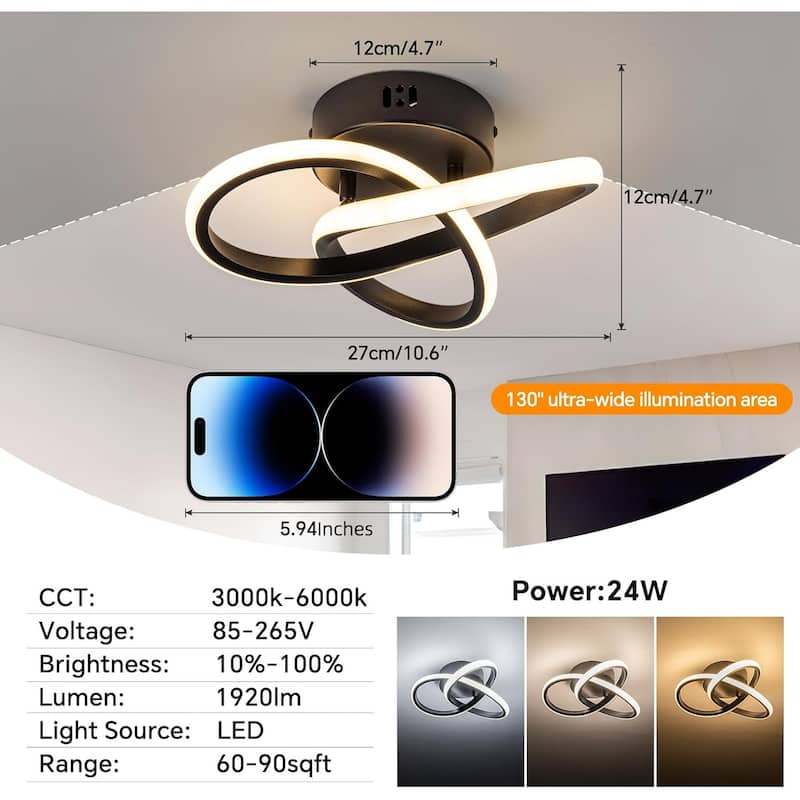 Led ceiling light black entryway light aluminum chandelier light
