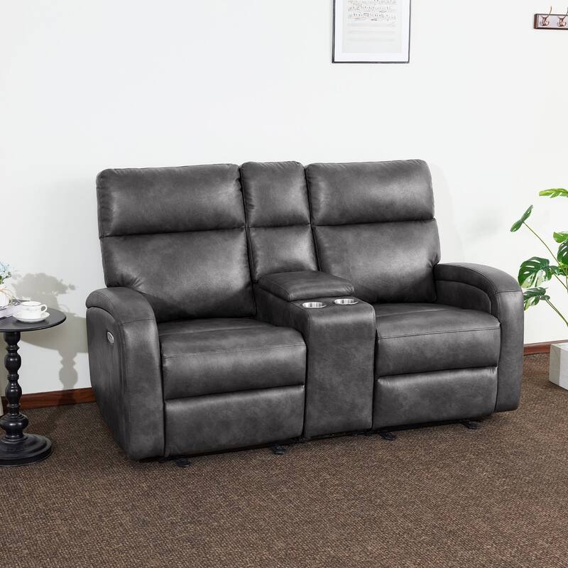 Zero Wall Recliner Loveseat with USB & Type-C Dual Ports, for Small Space, Living Room