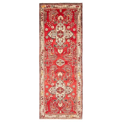 ECARPETGALLERY Hand-knotted Andelz Red Wool Rug - 3'7 x 9'7
