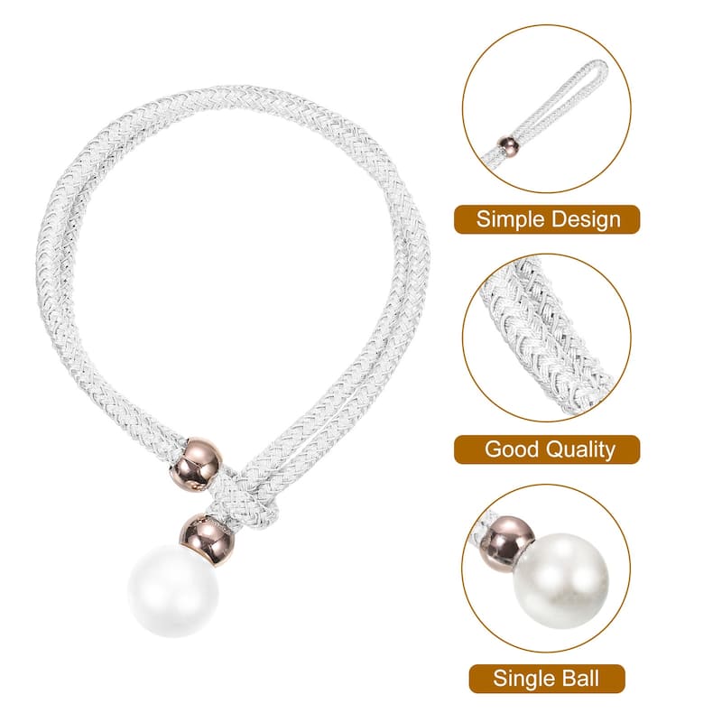 Curtain Tieback, 4 Pack Polyester Hand Woven Rope Curtain Holdback