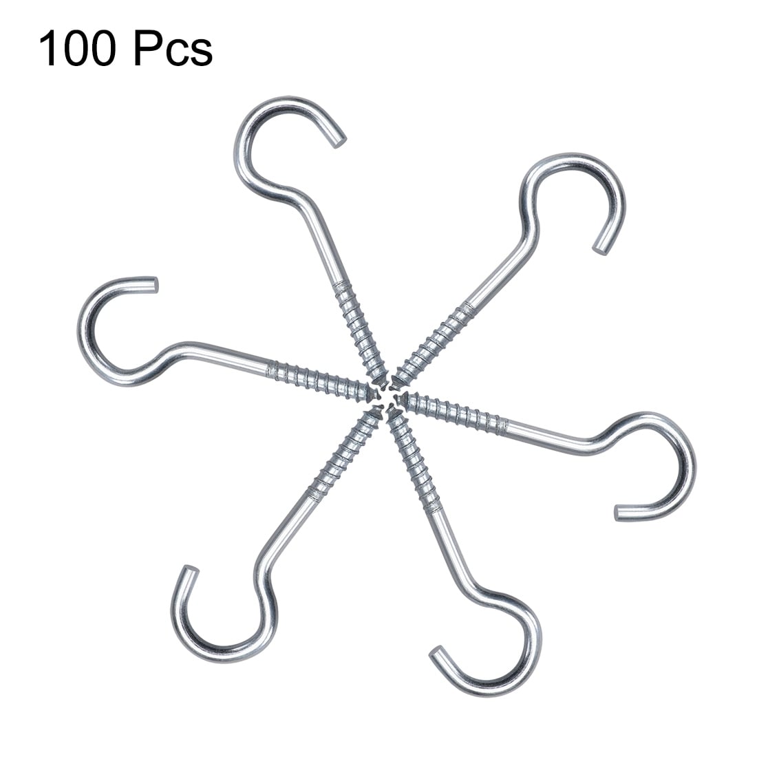 2Screw Eye Hooks Self Tapping Screws Carbon Steel Screw-in Hanger 100pcs -  Sliver - Bed Bath & Beyond - 28849428