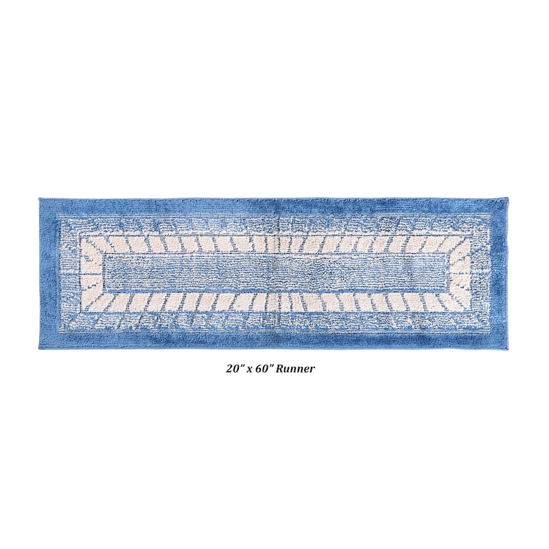 Better Trends Radiance Collection 100% Polypropylene Lightweight Stunning Elegant Machine Washable Kitchen Rug Mat - 20" x 60" Runner - Blue
