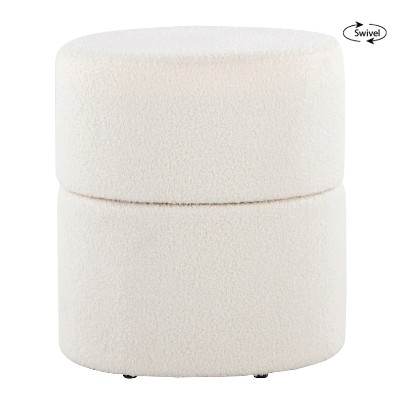 Porch & Den Sumaya Spin 18" Ottoman - Cream - Medium