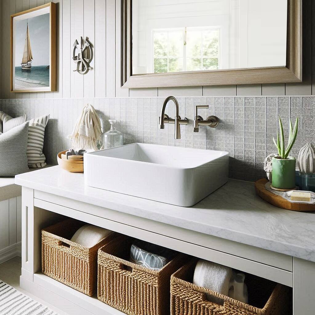 Highpoint Collection 19-inch White Rectangular Bathroom Vessel Sink without Overflow