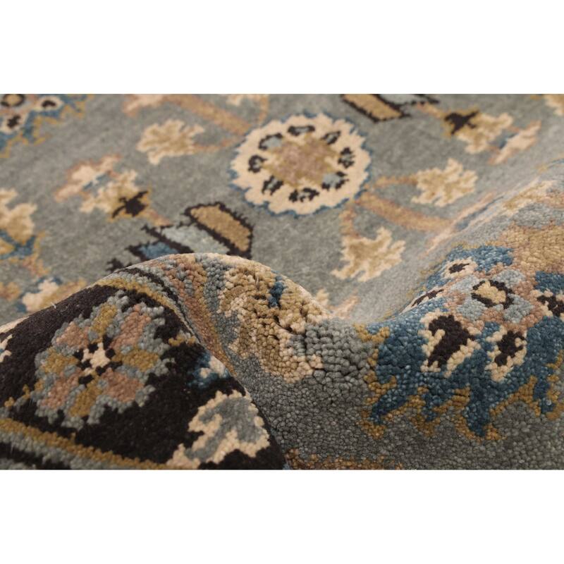 ECARPETGALLERY Hand-knotted Finest Agra Jaipur Teal Wool Rug - 2'6 x 7'9