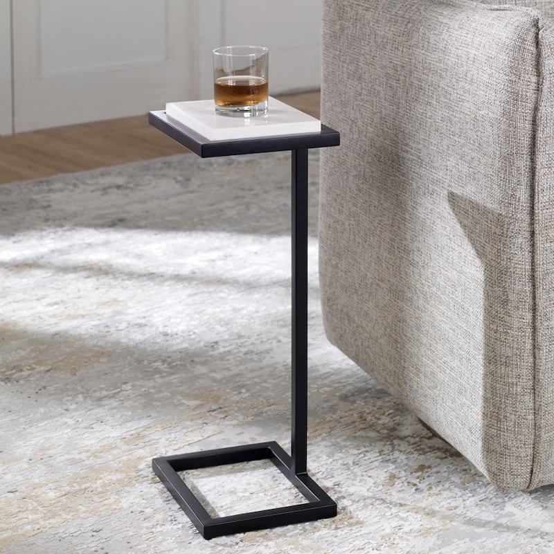 White Martini End Table - 8"D x 10"W x 23"H