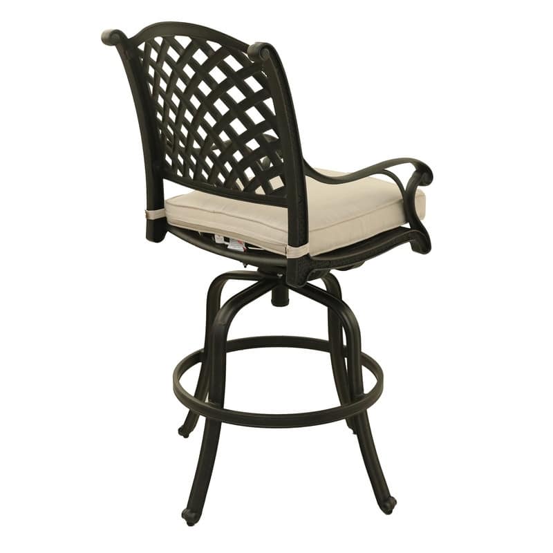 Ventura Cast Aluminum Bar Stool with Cushion (Set of 2)