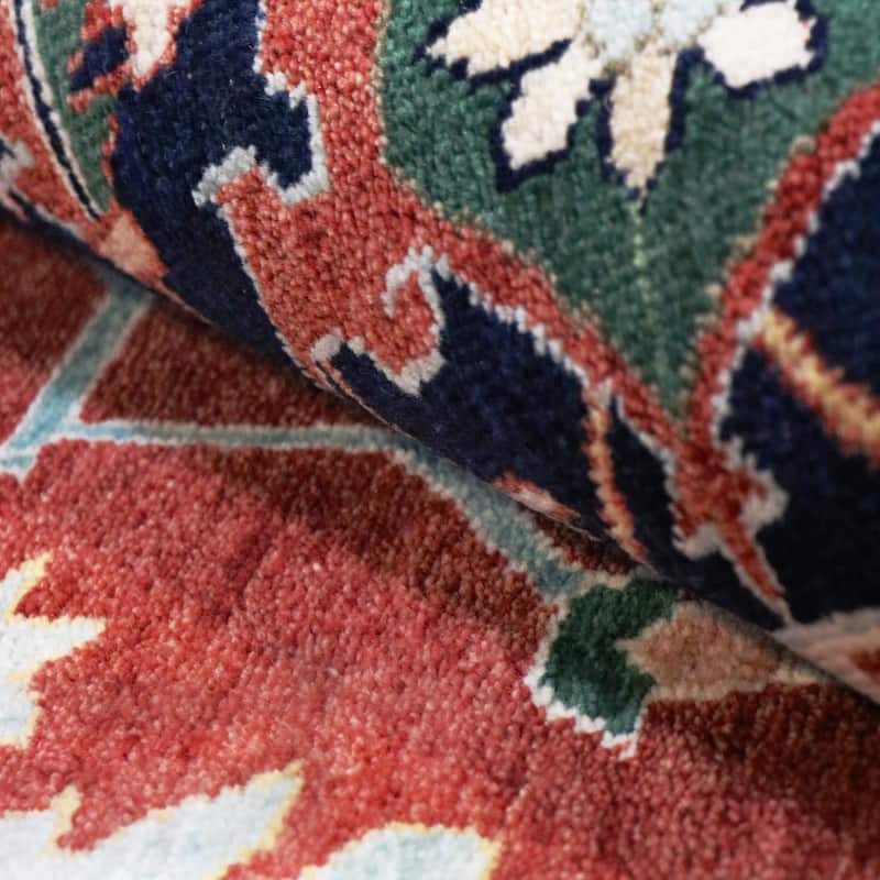 Pasargad Home Serapi Hand-Knotted Rust/Navy Wool Area Rug