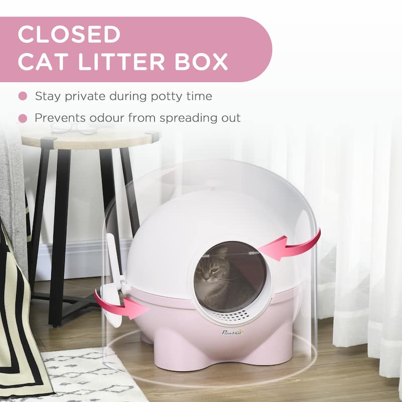 PawHut Hooded Cat Litter Box