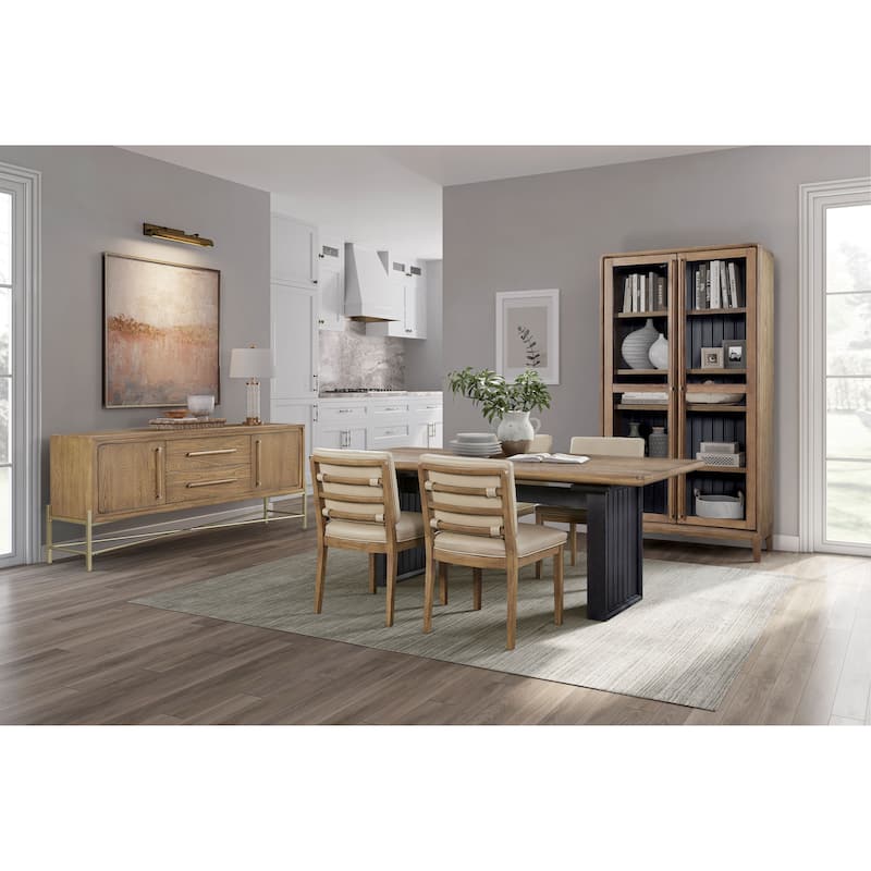 Double Pedestal Table In Latte Finish