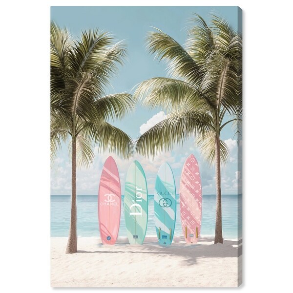 Pastel Surfboards in the Sun Canvas Trendy Coastal Print by Art