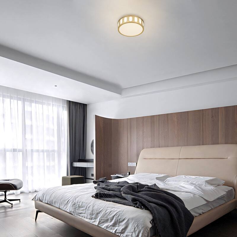 Bantom 11" Antique Brass LED Flush Mount Ceiling Light