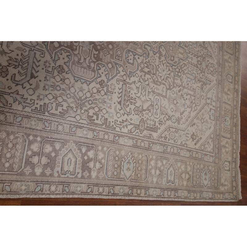 Distressed Tabriz Persian Rug Hand-knotted Wool Carpet - 6'3" x 9'6"