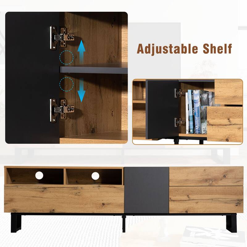 Chichoice Modern TV Stand for 80'' TVs with Double Storage Space, Media Console Table Entertainment Center for Living Rooms