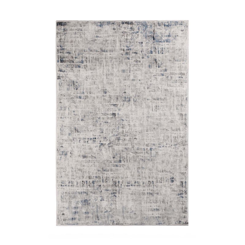 Superior Acer Distressed Abstract Modern Indoor Runner or Area Rug - 3' x 5' - Blue