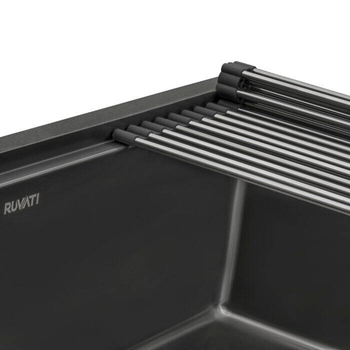 Ruvati 27 inch Gunmetal Black Stainless Steel Workstation Undermount Kitchen Sink Single Bowl - 27" x 19" - 27" x 19"